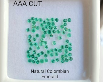 AAA Cut Round Emerald Colombian Loose Gemstone For Jewelry, Vivid Green Loose Emerald Sale, 1MM 1.5MM 2MM 2.5MM Emerald Supply Gems For Sale