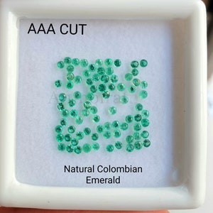 AAA Cut Round Emerald Colombian Loose Gemstone For Jewelry, Vivid Green Loose Emerald Sale, 1MM 1.5MM 2MM 2.5MM Emerald Supply Gems For Sale