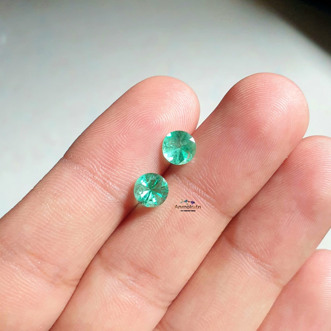 Emerald Martini Stud Earrings for Men Colombian Emerald Stud Etsy