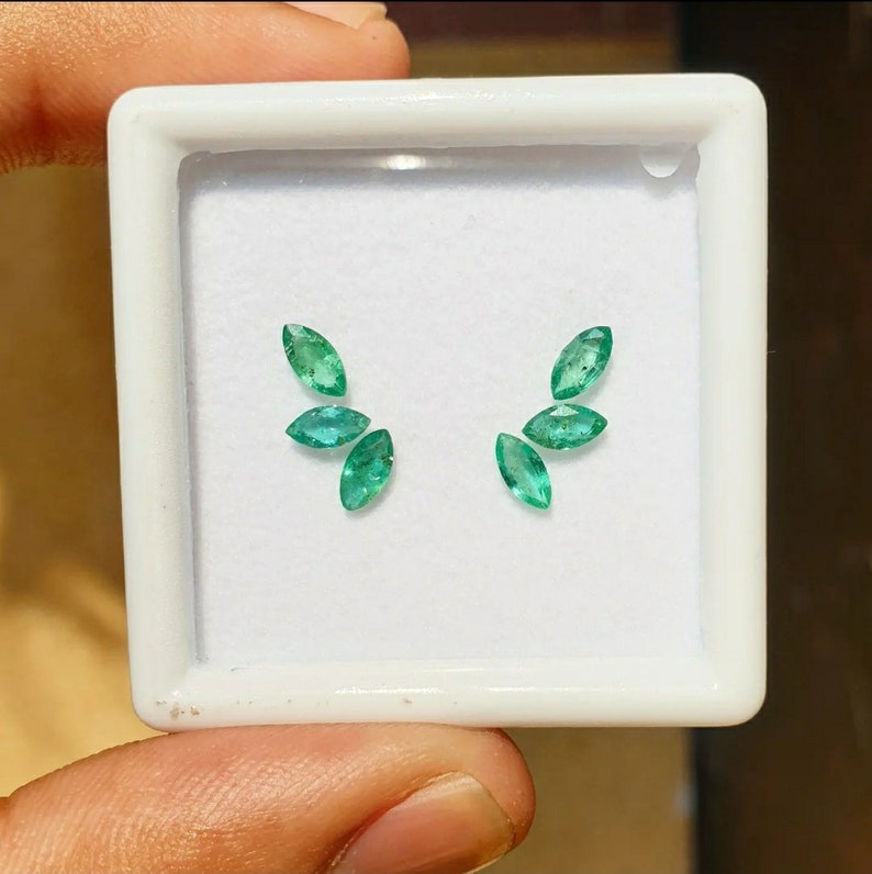 Real Emerald Earring Crawlers, Marquise Shape Gemstone earrings in Gold, Green Cuff Earrings Women, Birthstone Earring Climbers Gift Women image 5