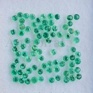 Smeraldo colombiano taglio brillante rotondo, gemma sciolta, piccola, di piccole dimensioni, calibrazione 1 mm, 2 mm, 3 mm, non trattato