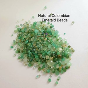 Genuine Round Emerald Beads: Raw Drilled Colombian Gemstone
