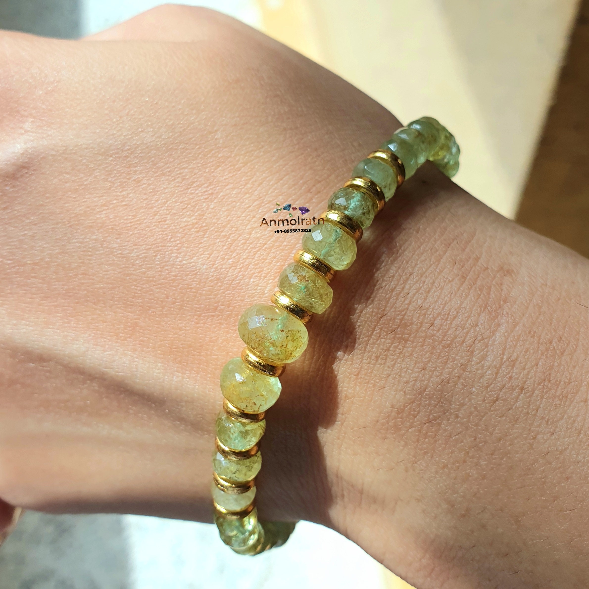 ヴィンテージ コロンビア産エメラルドブレスレット、未処理イエロー