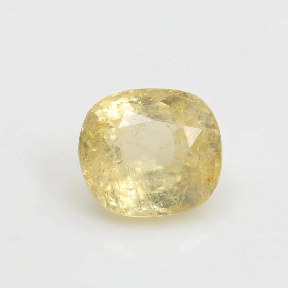 Natural Yellow Sapphire 4.29Ct • No Heat Ceylon Pukhraj • Certified Unheated Cushion Vedic Astrology Loose