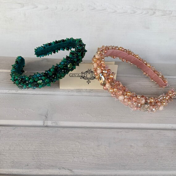Crystal Headband⤙set Two Tiara⤙light Rose Gold Tiara  display picture 1