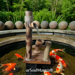 獅子燈し竹の噴水 – 庭園や禅の空間のための伝統的な日本の水景