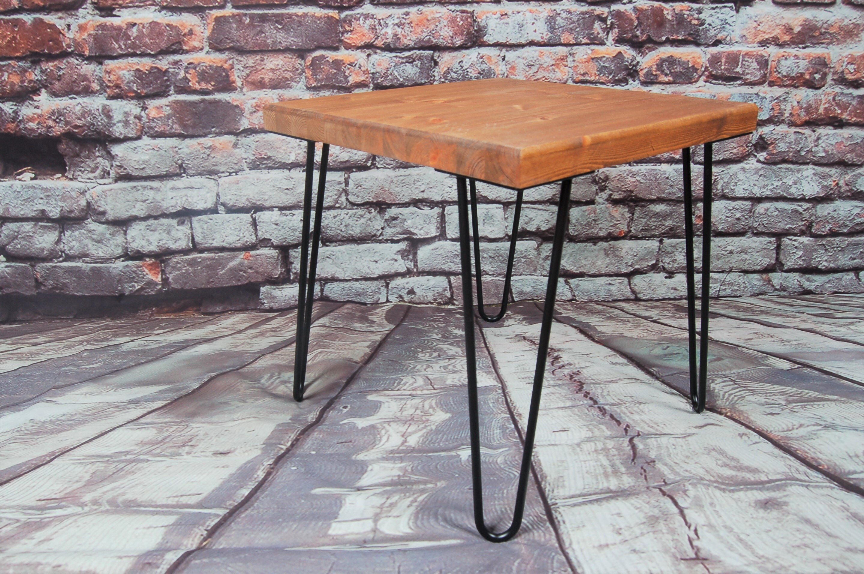 Occasional table bedside table hairpin legs solid wood Etsy 日本