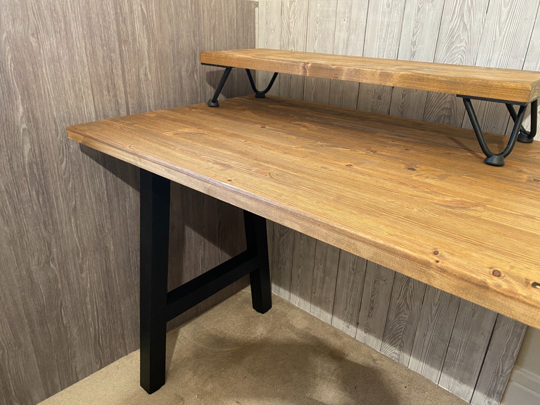 Work From Home Table Solid Wood Table With Hairpin Legs Metal Legs