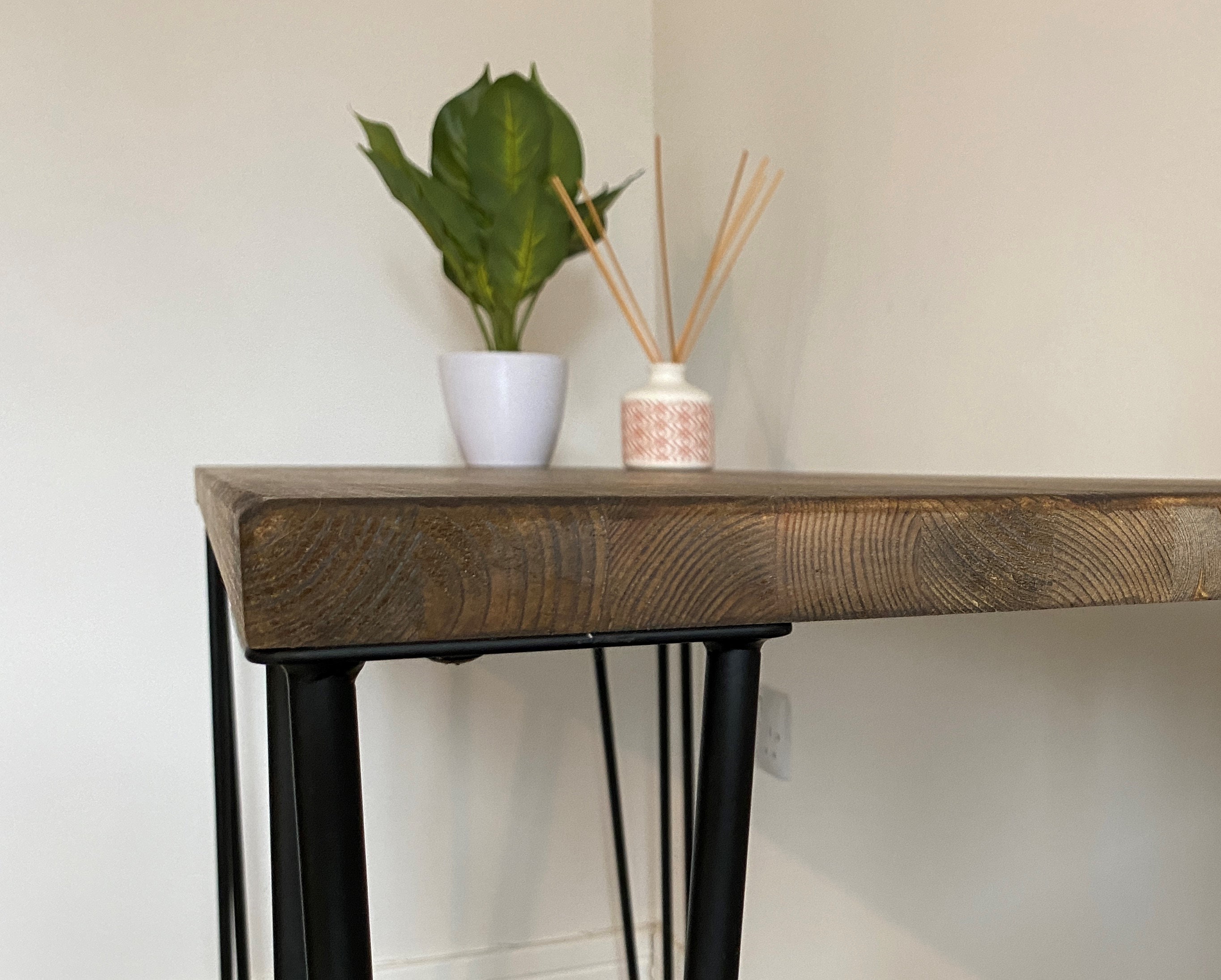 Work From Home Table Solid Wood Table With Hairpin Legs Etsy UK