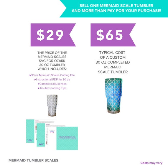 Download Ozark 30 Oz Steel Tumbler Mermaid Scales Svg Cutting File Etsy