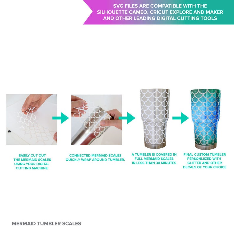 Download Hogg 20 oz and 30 oz steel tumbler Mermaid Scales SVG ...