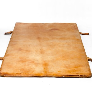 Leather Vintage Gym Mat - Brown Leather Original Gym Equipment from 1930s