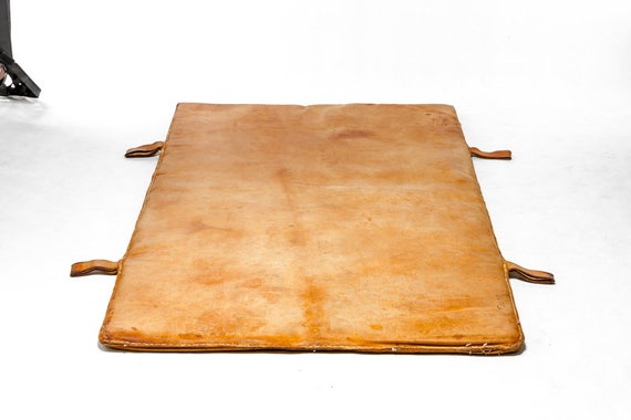 Leather Vintage Gym Mat Brown Leather Original Gym Equipment From 1930s 
