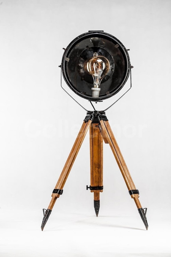 industrial tripod floor lamp