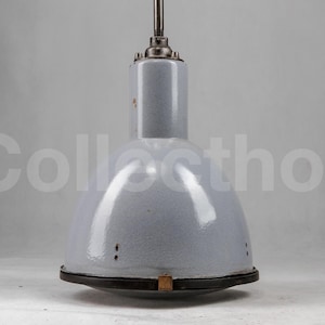 Blue Enamel Hanging Lamp - Industrial Elektrosvit enamel lamp in blue color