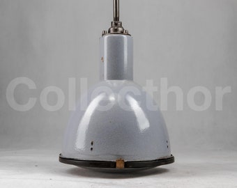 Blue Enamel Hanging Lamp – Vintage Industrial Elektrosvit Lighting