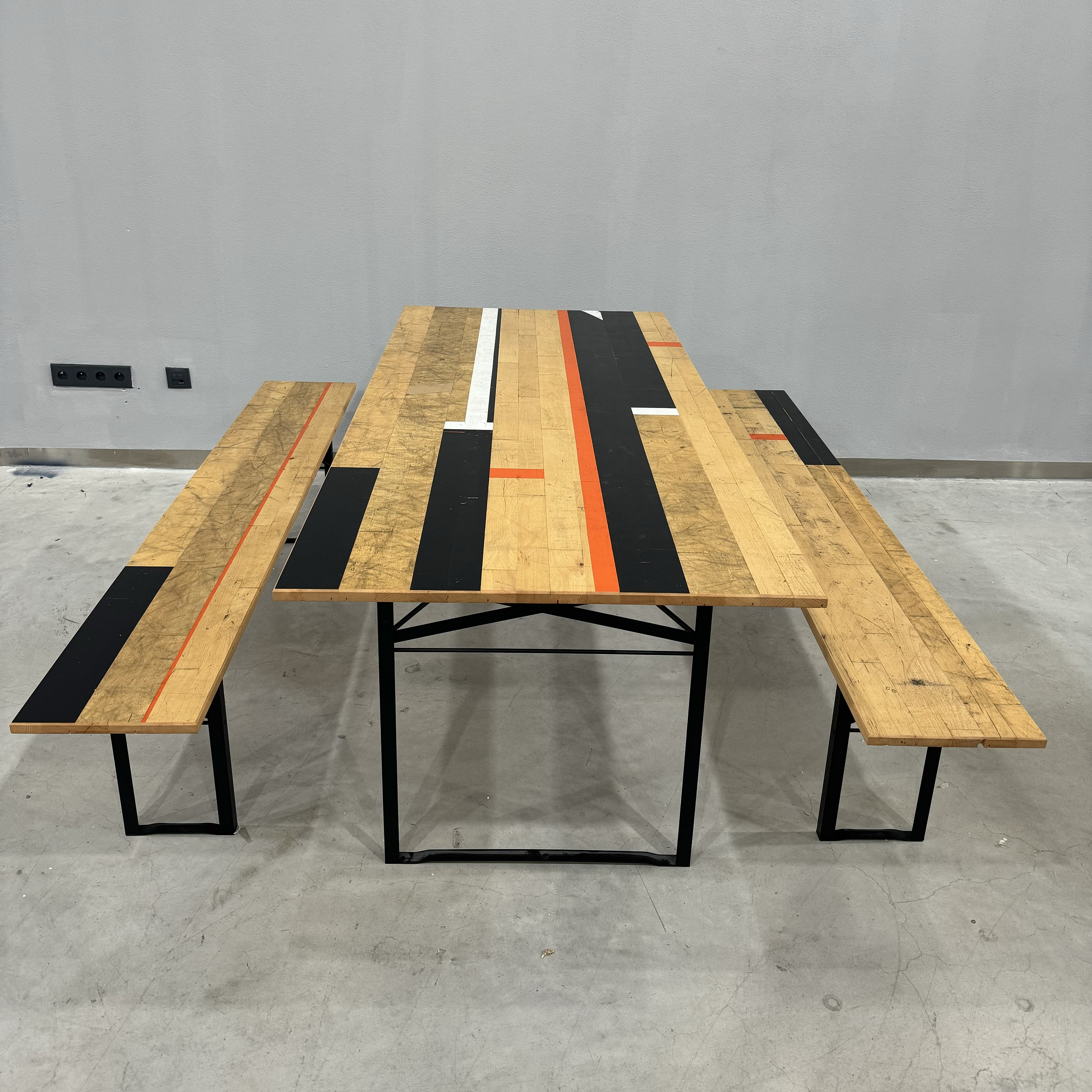 Reclaimed fashion basketball court flooring