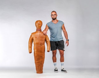 Leather Vintage Boxing Dummy - Brown Leather Original Gym Equipment from the 1930s
