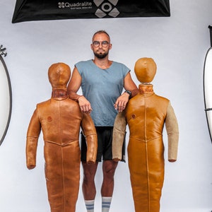 Leather Vintage Boxing Dummy - Brown Leather Original Gym Equipment from the 1930s