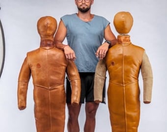 Leather Vintage Boxing Dummy - Brown Leather Original Gym Equipment from the 1930s