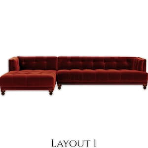 Red new arrivals tufted sectional