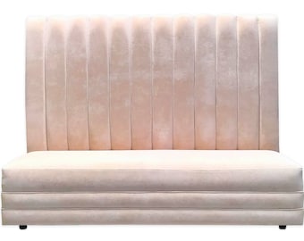 Custom Height Banquette Bench, Tall Tufted Dining Bench, High Back Bench, Banquette Seating With Back - Tall Home Restaurant Lobby Bench