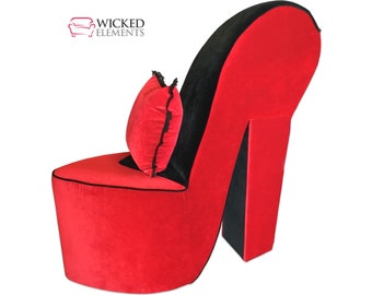 High Heel Chair & Lace Throw Pillow