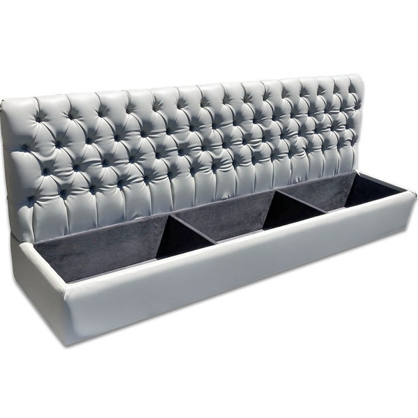 Storage Banquette Bench, Kitchen Banquette Seating With Storage, Upholstered Banquette Bench With Back