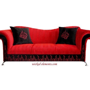 RockStar Sofa, Custom Sofa, Black & Red Sofa, Flames Sofa, Red Sofa, Custom Couch image 1