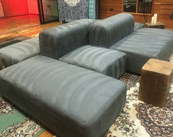 Modular Soft Seating Square Ottomans & Rectangular Benches Package 