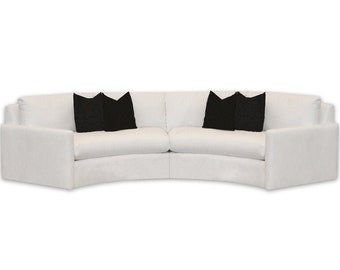 2 Piece Curved Sectional, Modular Sectional Sofa