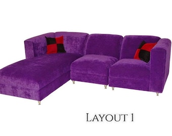 3 Piece Sectional With Chaise , Custom Chaise Sectional Sofa, 3 Piece Sectional Set, Contemporary Sectional