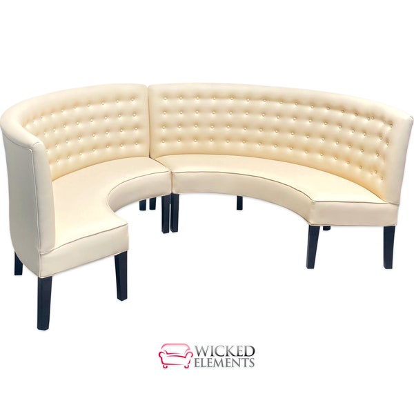 Modern Curved Banquette Seating, Curved Dining Benches With Backs, Semi Circle Bench, Upholstered Banquette Set