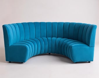 Half Moon Circle Banquette Bench | Curved Dining Booth & Seating