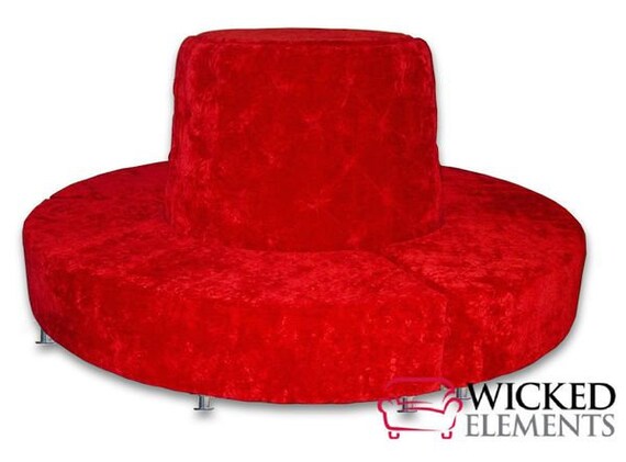 Red Bench Round Bench Tufted Bench Lobby Bench Lounge Etsy