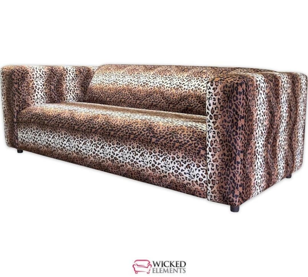 Leopard Upholstered Custom Modern Sofa Etsy UK