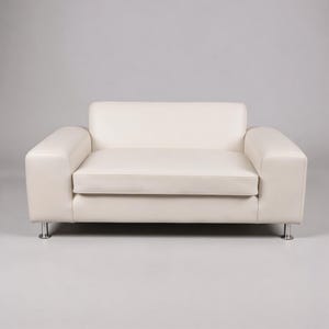 Sleek Wide Arm Loveseat | Modern Upholstered Sofa | Low Profile Custom Loveseat