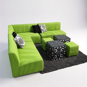 3-Piece L-Shaped Sectional, Modular L-Sectional