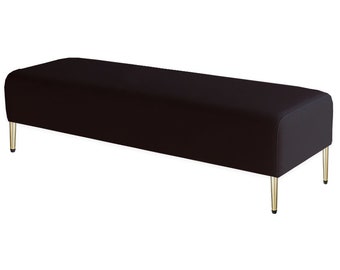 Modern Upholstered Bench, Backless Bench, Dining Room Bench with Metal Legs