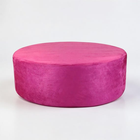 Custom Round Ottoman | Suede Centerpiece & Bench