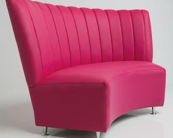 Curved Dining Bench With Back, Upholstered Curved Bench