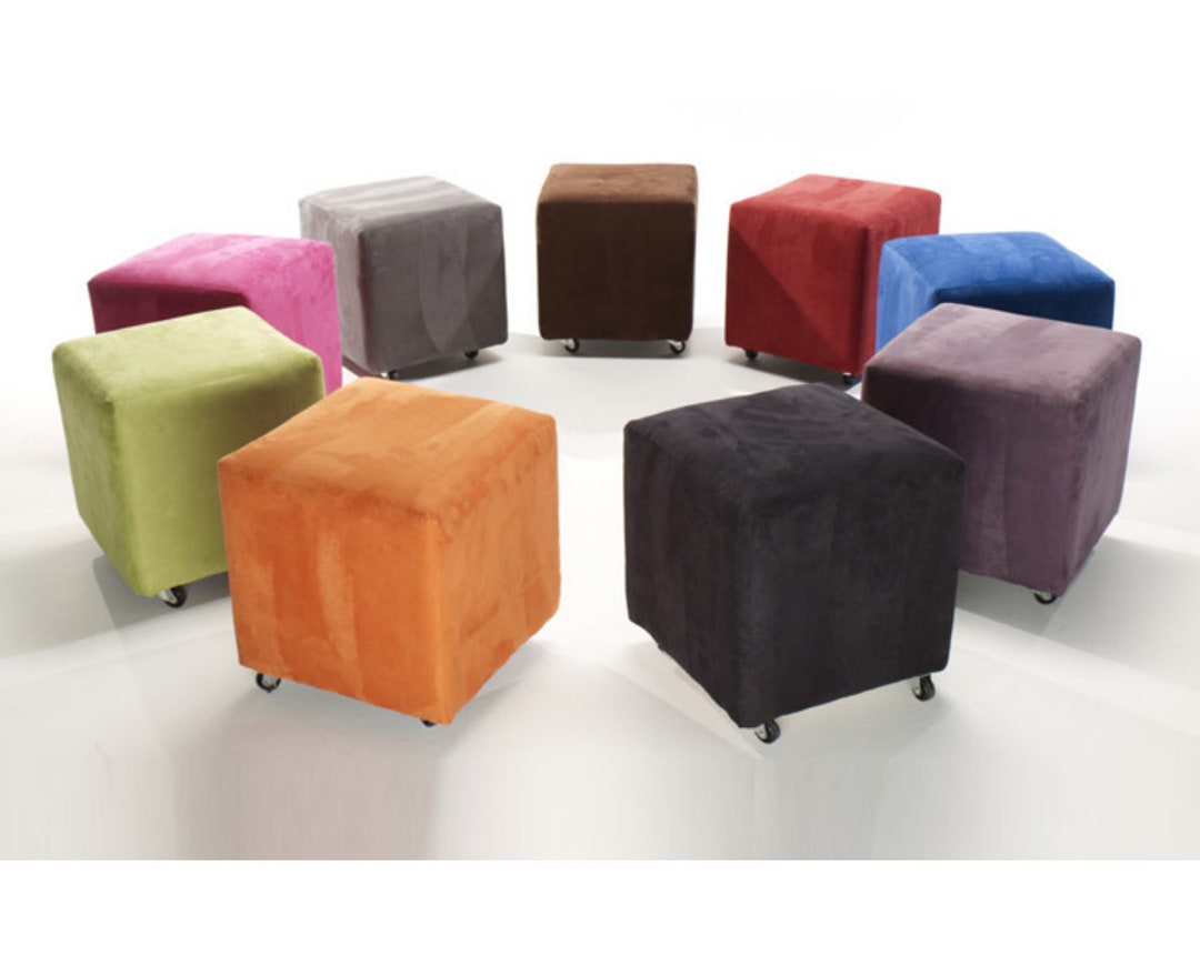 Cube Ottomans Ottoman With Wheels Etsy