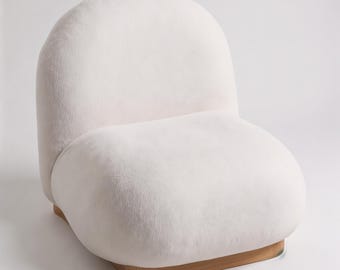 Cloud Nine Accent Chair | Modern Lounge Chair with Custom Fabric & Wooden Base | Bedroom and Living Room Statement Piece