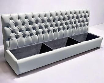 Storage Banquette Bench | Custom Upholstered Kitchen Nook Seating with Hidden Storage