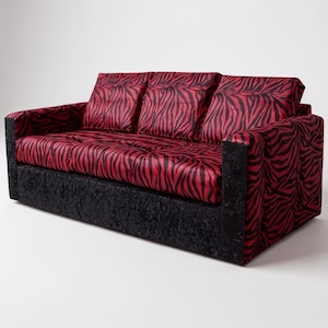 Tuxedo Sofa | Loose Cushion & Two-Tone Fabric Sofa