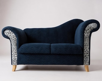 Cleopatra Loveseat (Two-Tone) | Custom Curved Accent Sofa