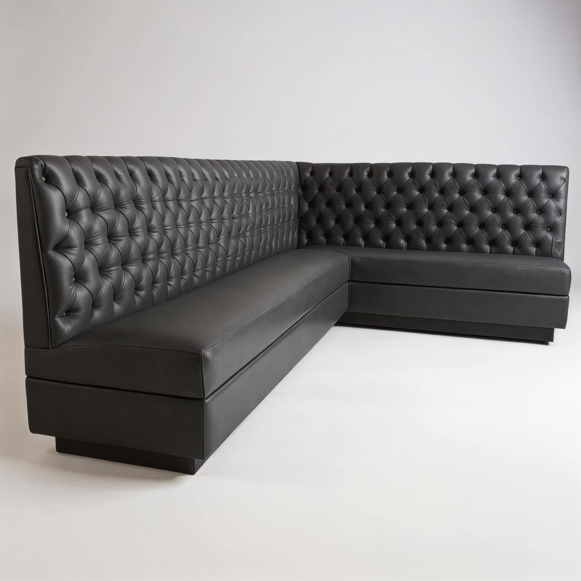 Custom Diamond-tufted L-shaped Banquette | Upholstered Corner Wall ...