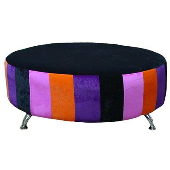 Round Ottoman Large Colorful Ottoman Etsy Sweden