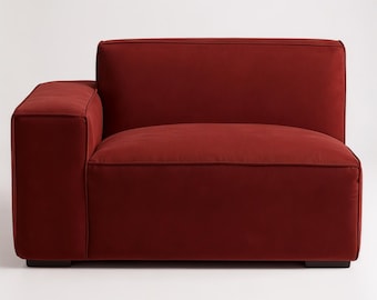 Left Arm Facing Modular Sectional, Handmade Modern Modular Sofa