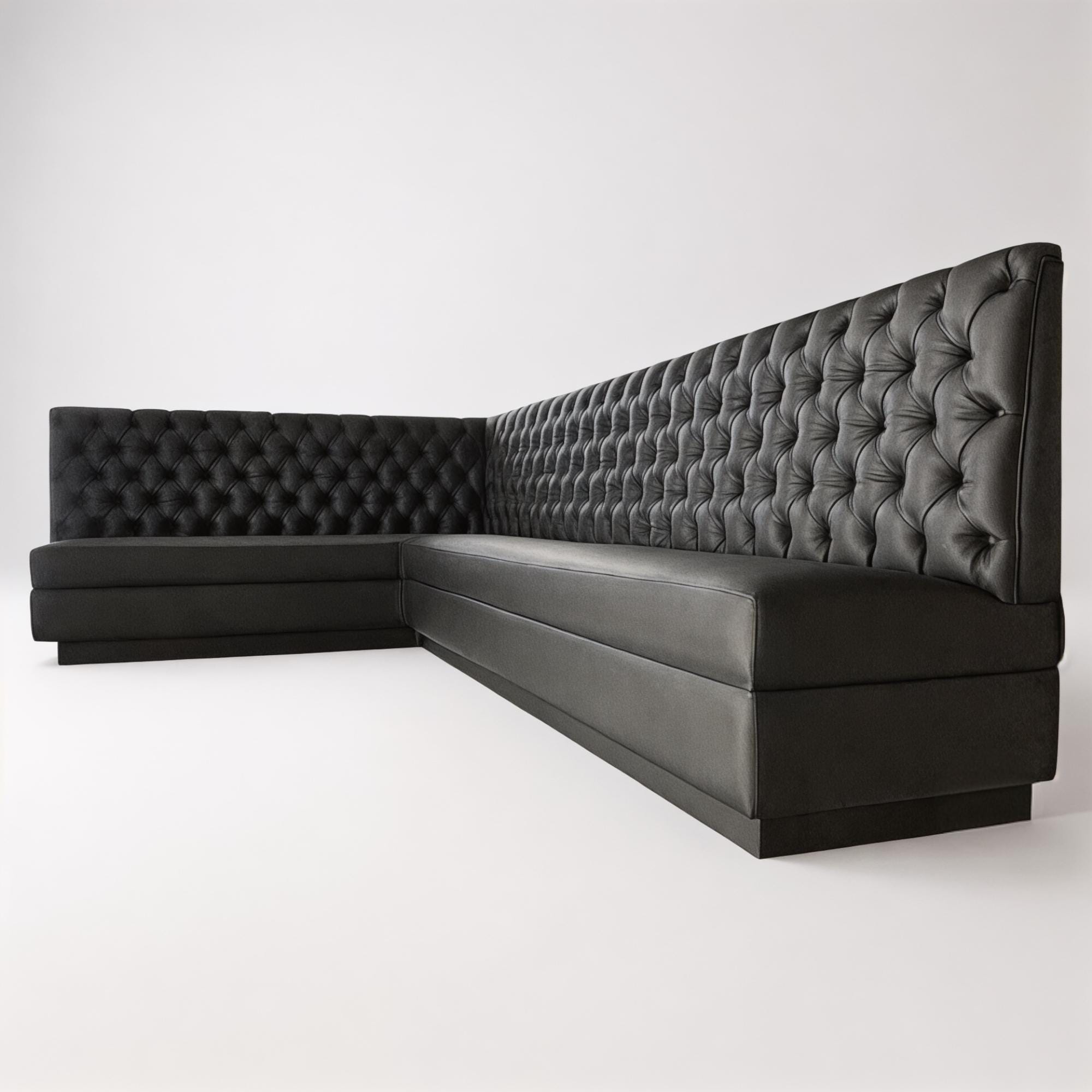 Custom Diamond-tufted L-shaped Banquette | Upholstered Corner Wall ...